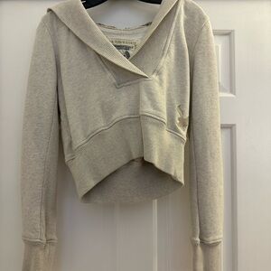 Light Gray Cropped Hoodie